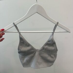 Gray Ribbed Bralette